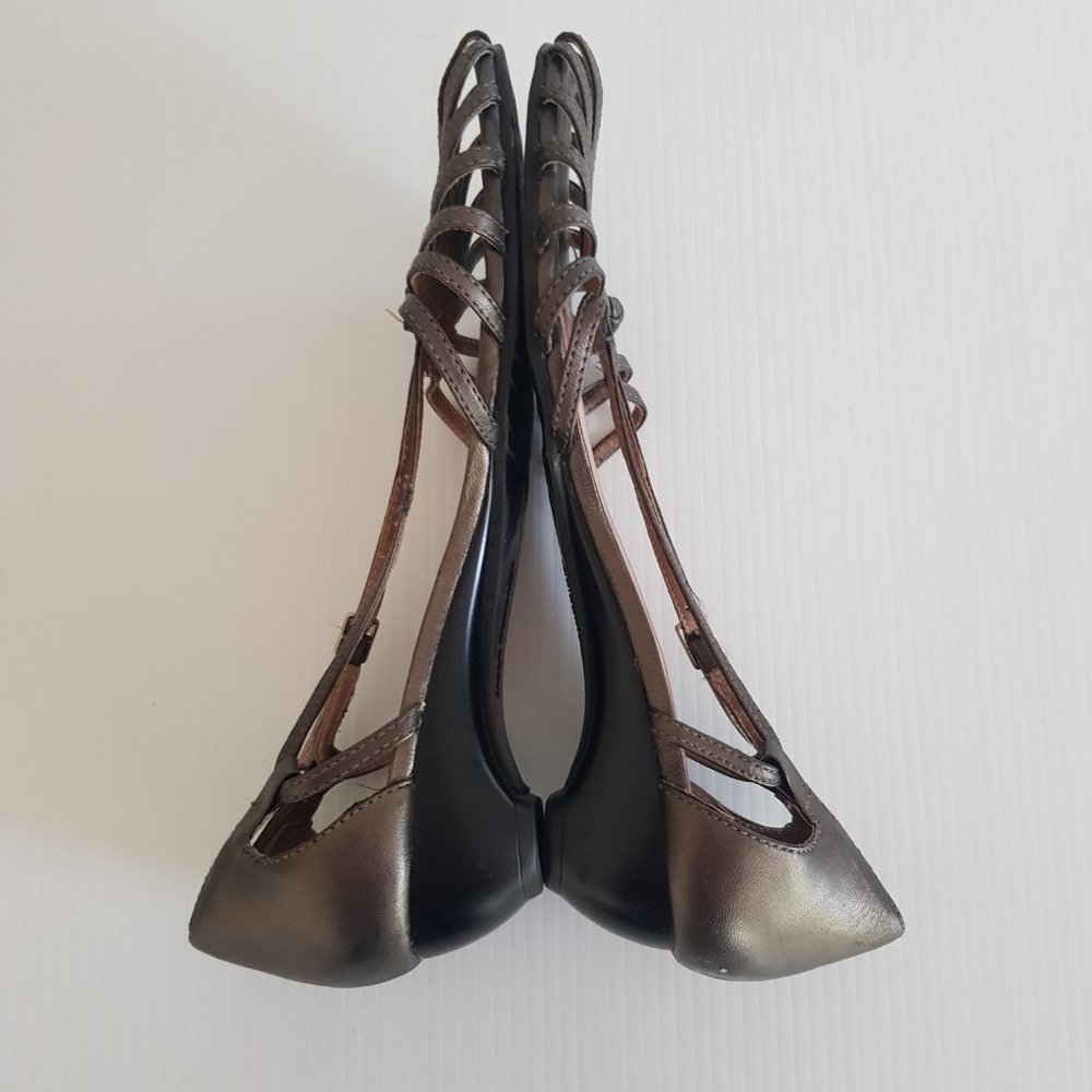 Hush Puppies Size 8C Eu 39 Leather Sandals Bronze Low Heel Womens Shoes - Picture 4 of 8